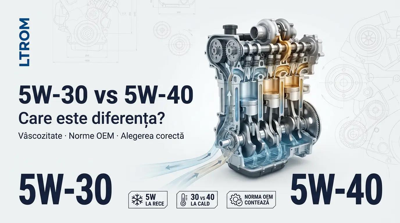 5W-30 vs 5W-40: care este diferența și ce ulei alegi pentru motor?